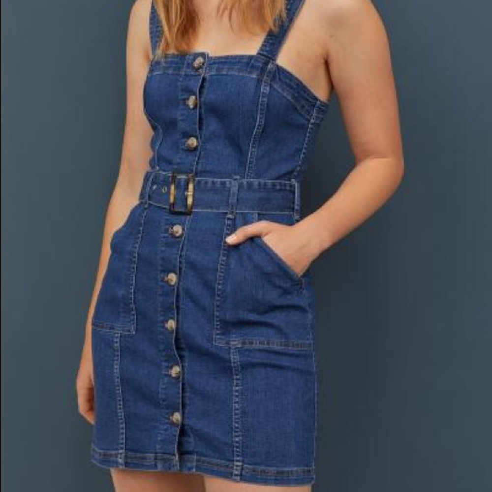 H&M Pinafore Denim Overall Dress